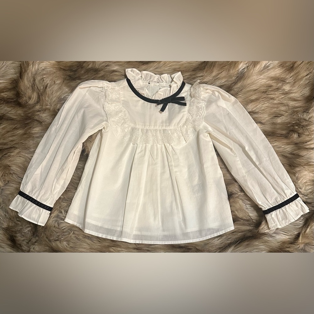 Janie and Jack NWT Size 4 Blouse with velvet accents